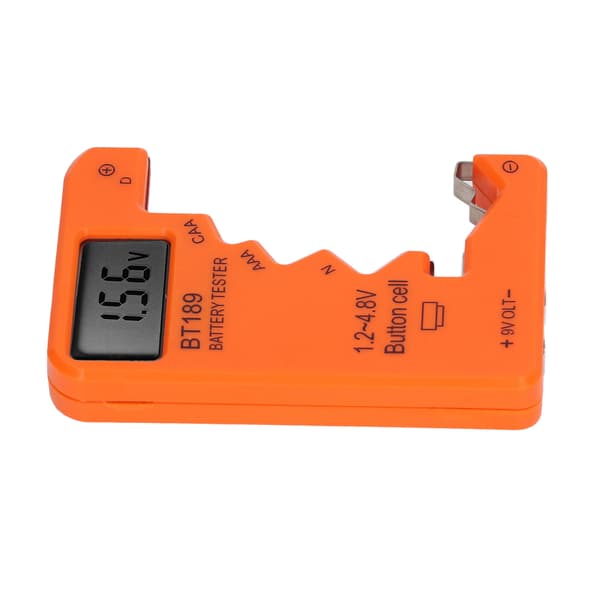 Digital Batterikapacitetstester AA AAA 6F22 9V 1.5V Orange Display Værktøj