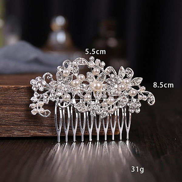 Pearl Flower hiusklipsit metalliseos hiusmuotoilu sivukampa morsiamen hiuskappaleet hiustarvikkeet naisille