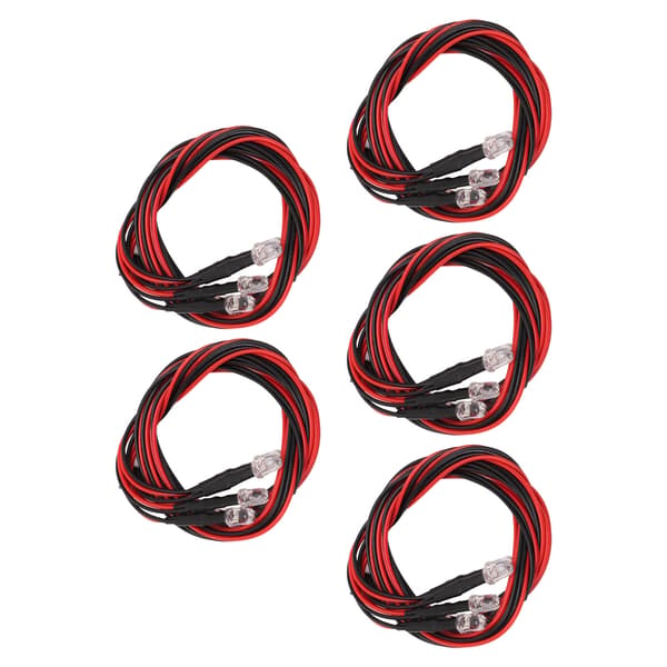 Høj lysstyrke 4 LED RC bil lys sæt - 5 mm hvide og røde lamper (5 sæt)