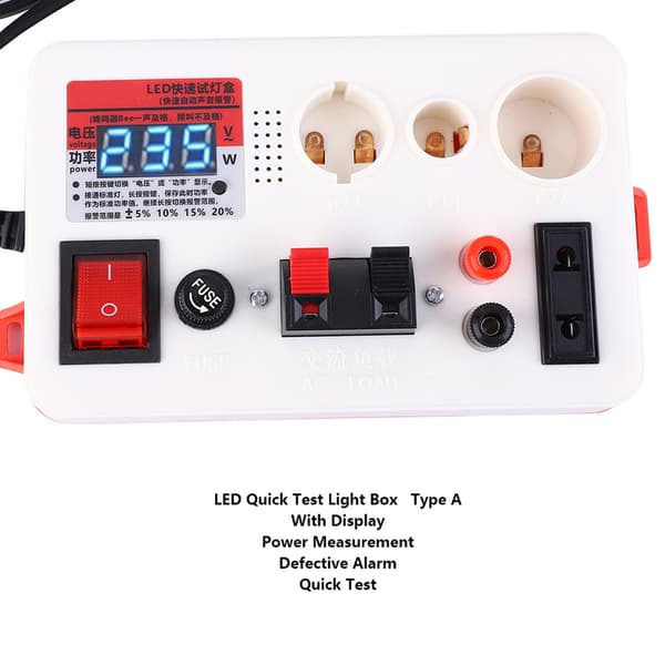 LED Hurtig Lampe Tester Spænding Effekt Checker 220V EU Stik Type A