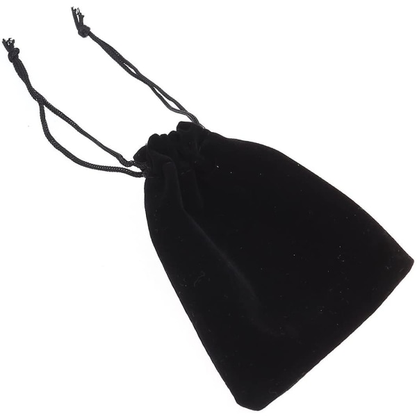 Flannel Snørelomme 10stk, Sort, 9*12cm