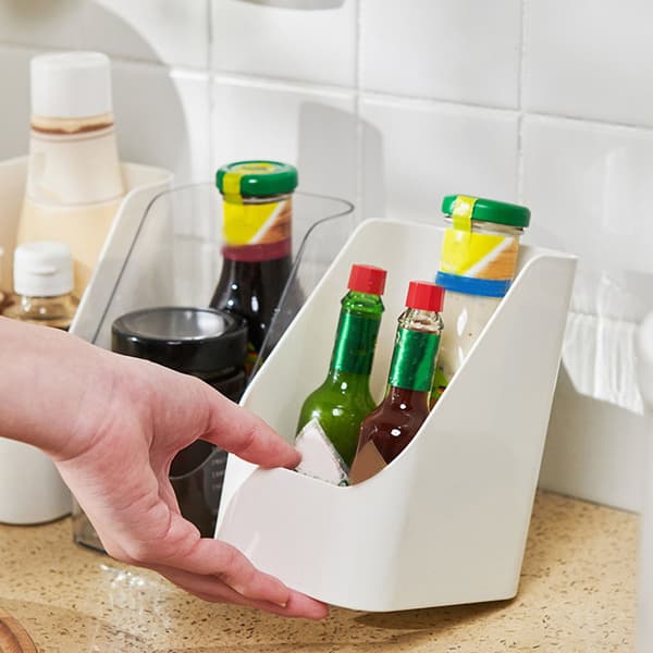 Vit plast badrumsförvaringslåda kosmetisk sminkorganisatör matbehållare modern design