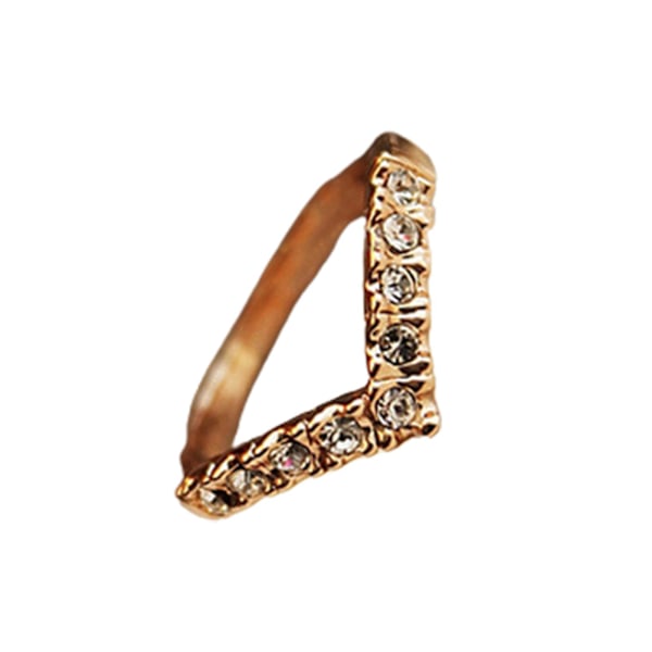 Ring V-formad Elegant Dam Rhinestone Finger Ring För Bröllop