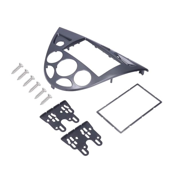 2DIN Audio CD DVD Panel Instrumentbräda Dekoration Plug and Play Ersättning för Focus 1998-2006 Silvergrå