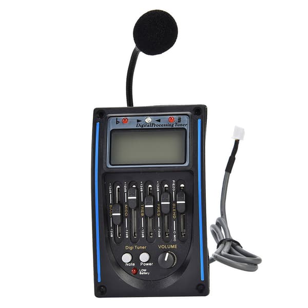 5-bands preamp EQ piezo digital tuner pickup för akustisk gitarr