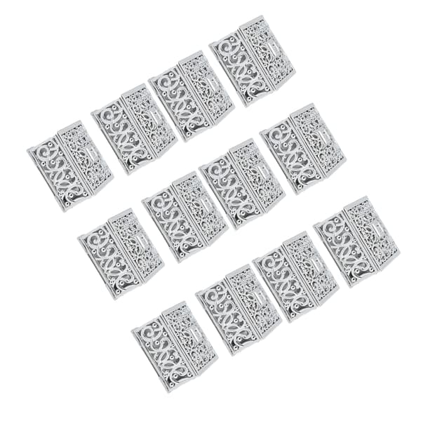 12 Rom Candy Box Plast Candybeholder Bryllupsdusj Tilbehør Sølvfirkant