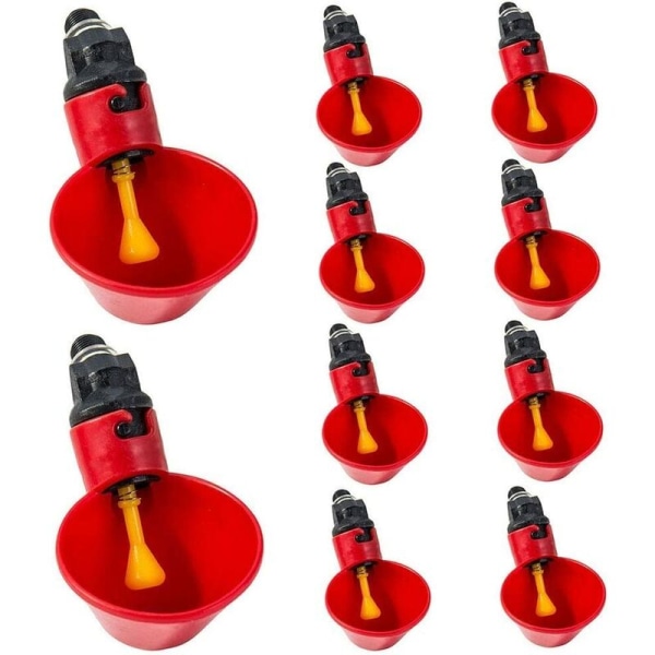 10 stycken Fjäderfä dricksvattenkoppar Drinker Feeder No Mess Chicken Drinker Chick Supplies för boskap Kyckling Hen Qu