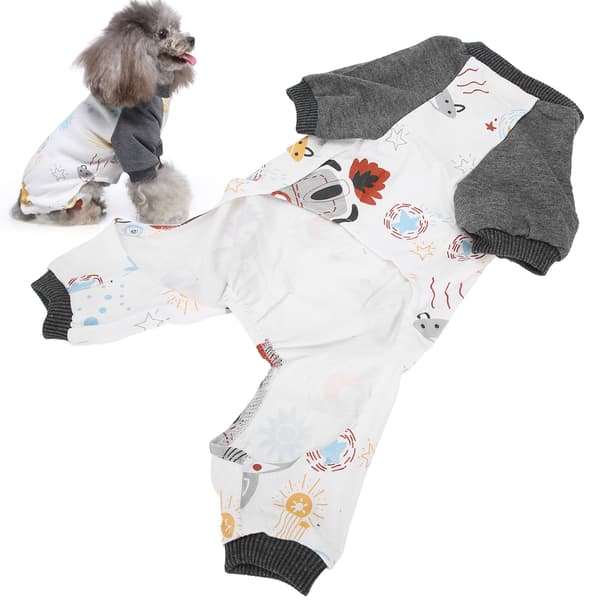 Hundevalp Strikket Jumpsuit Pyjamas Myk Polyester Rommønster Vår Høst