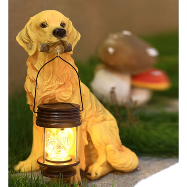 Solar Garden Light Outdoor - Koira ja lyhty - Solar Garden Lights (Star Horse Lyhty, Pikku kultainennoutaja)