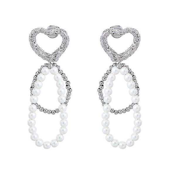 Örhänge Pearl Heart Stud Modesmycken Ac7253
