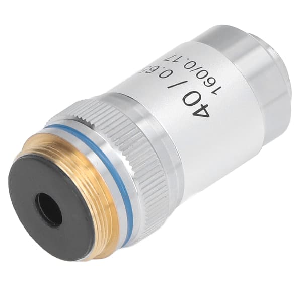 Akromatisk mikroskopobjektiv 40X Høj Forstørrelse 20,2 mm RMS Sølv