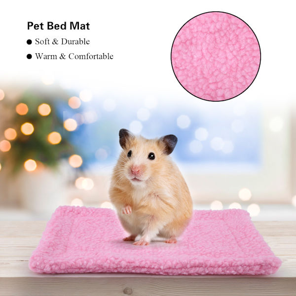 Igelkott Marsvin Sengemåtte Rektangulær Plys Pude Hamsterhus Rede Husdyrtilbehør Pink
