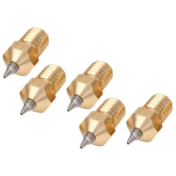 5 stk. 3D-skriverdyse-sett messing med rustfrie ståltupper avtakbart tilbehør 0,4 mm
