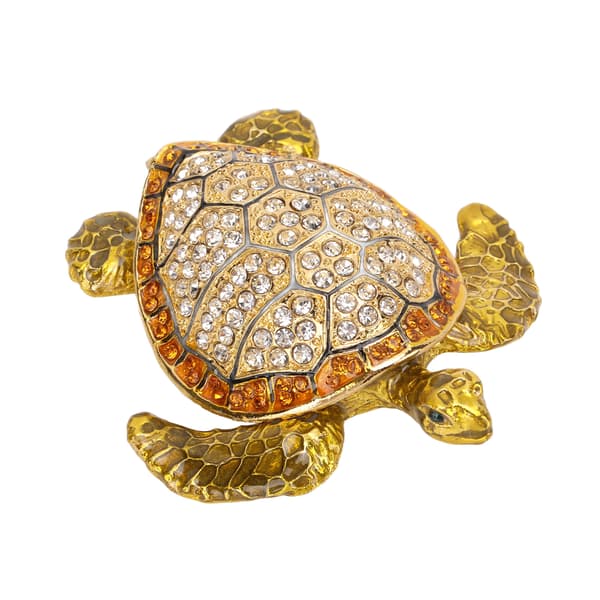 Skildpadde Smykkeskrin Glitter Rhinestone Magnetisk Lås Skildpadde Figur Smykkeopbevaring Samling