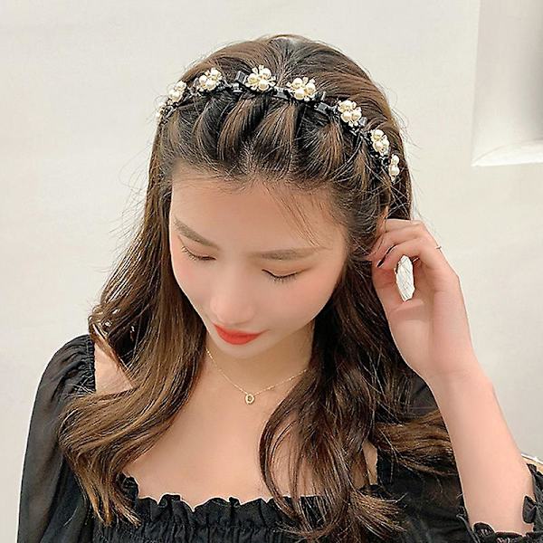Högkvalitativt koreanskt Elegant Pearl Pannband 14