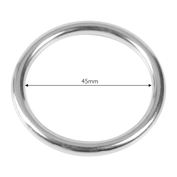 304 rustfrit stål dykning kæledyr tilbehør svejset O-ring 5 mm linjediameter 45 mm indvendig diameter