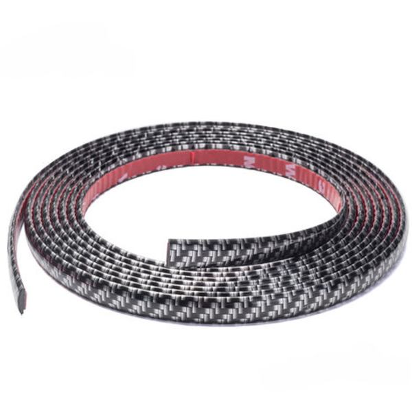 3m*6mm Car Styling UniverseCatherine Dekorativ Strip Dörr Bumper Strip Stötfångardekoration Svart kolfiber