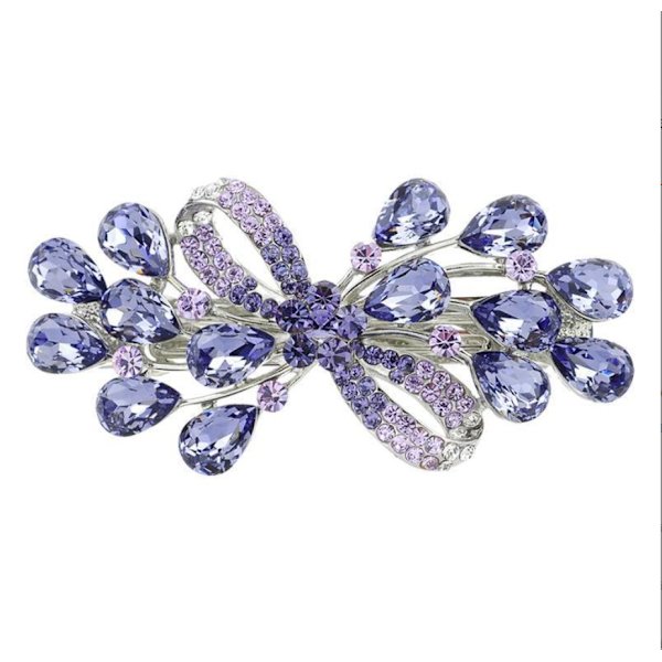 Slitsad Rhinestone Spring Clip (lila)