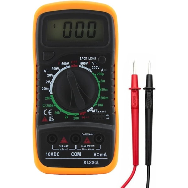 Lcd Digital Multimeter, CD Multimeter Spændingstester Digital Multimeter AC DC Voltmeter Multimeter Tester Kredsløbstester