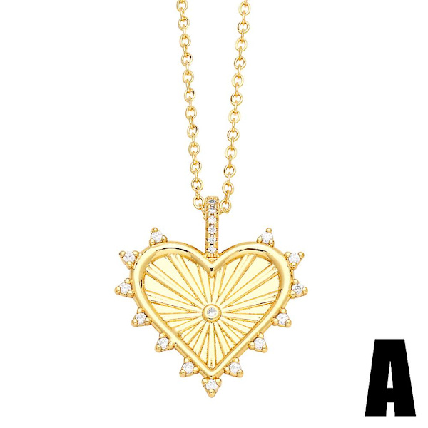 Halsband Vintage Zircon Heart Stud Modesmycken Ac8585 C
