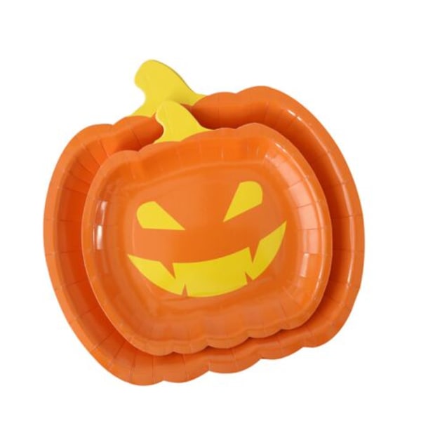 Halloween Party ruokailuvälineet Halloween kertakäyttöinen paperilautanen Pumpkin Smiley lautanen 20 kpl