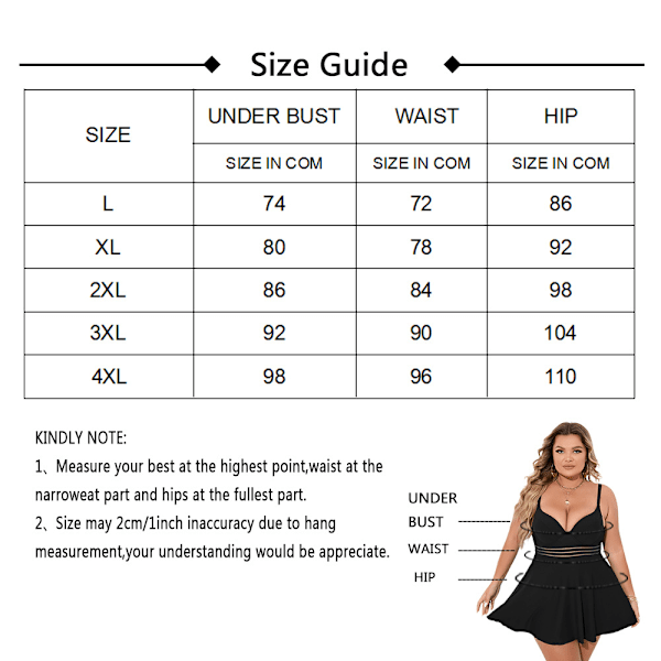 Plus Size Fashion Badetøj, Kvinders Plus Solid Lace Up Hollow Out Ruffle Hem One Piece Badetøj XL