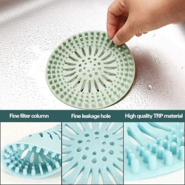 Drain Hair Catcher Kestävä silikonihiusloukku imukupeilla Hiustulppa Suihkutyhjennyssuojat Helppo asentaa ja kiinnittää