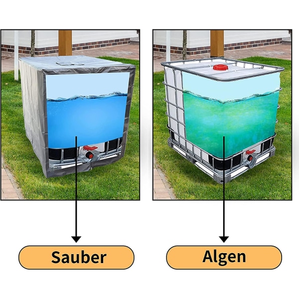 Ibc cover - för 1000 L vattentank - för Ibc tank, svart blixtlås., 120100116, (tank Abdeckung)