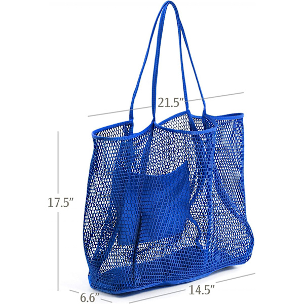 Mesh Beach Tote Dame Skulder Håndtaske A916-624 Blue