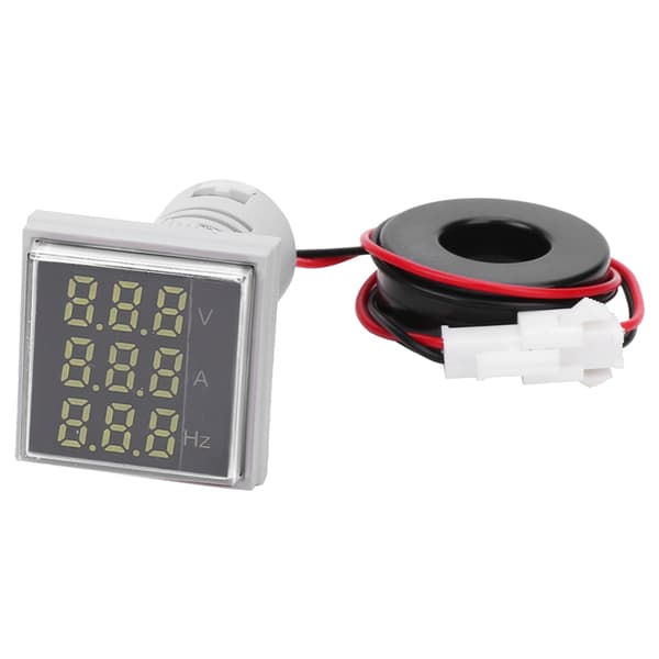 Digital AC Spenning Strøm Frekvens 3 i 1 Display Meter Hvit