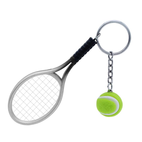 2kpl Tennismaila Avaimenperä Koru Tennispallo Avaimenperä lapsille Aikuiset Tytöt Hopea Silver