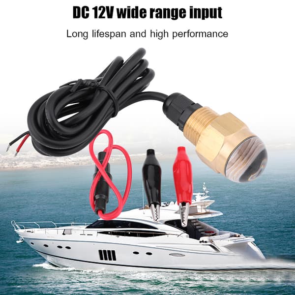 Marinbåt 12V Messing Blå LED Undervannslys Dreneringsplugg 1/2 NPT Yacht Tilbehør