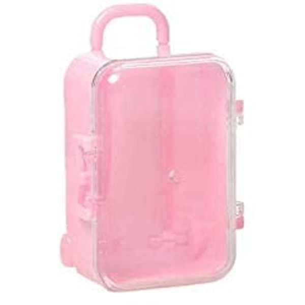 Söpö Mini Travel Hard matkalaukkulaatikko vastaanottolahjalaatikko hääkoristekorujen säilytyslaatikkoon Pink