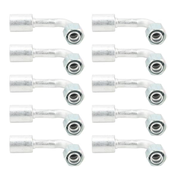 10 st 5/8 tum Luftkonditionering 90 Grader Beadlock AC Splicer Slangkopplingar Adapter för Bil Lastbil
