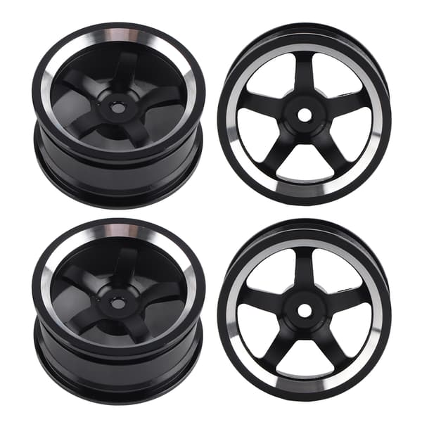 Alufælge Nav Fælge Reservedele Tilbehør Passer Til 1/10 RC Flat Running Drift Car 5-Eget Sort