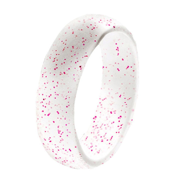 7 st Dammode Silikon Mjuk Glänsande Glitter Finger Ringar Party Smycken Present Rose Red US 4