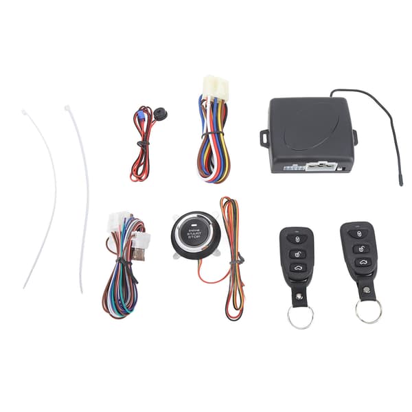DC12V Nyckellöst Billarmsystem med Fjärrstart och Startknapp utan Bluetooth