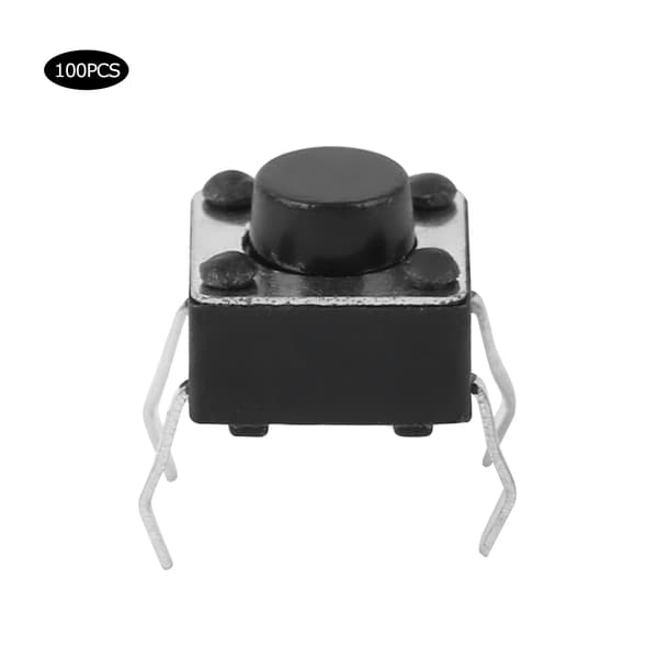 100 stk. Momentan taktil trykknappbryter Mini Micro Tact Brytertilbehør 6x6x4,3mm