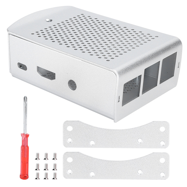 Raspberry Pi 3 B 2B Moderkort Aluminiumlegering Kylande Skyddsfodral Silver