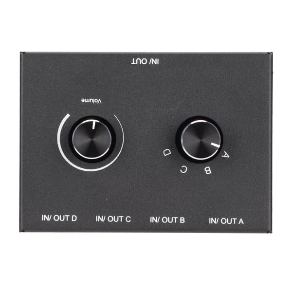 4 Port 3.5mm Stereo Passiv Switch 1 Ind 4 Ud 4 Ind 1 Ud Konverter til MP3 Hovedtelefoner