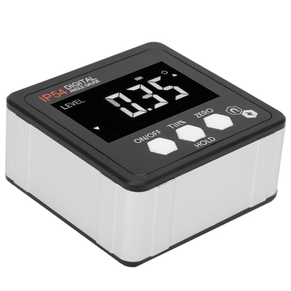LCD Digital Vinkelmåler Inclinometer Hvid på Sort IP54