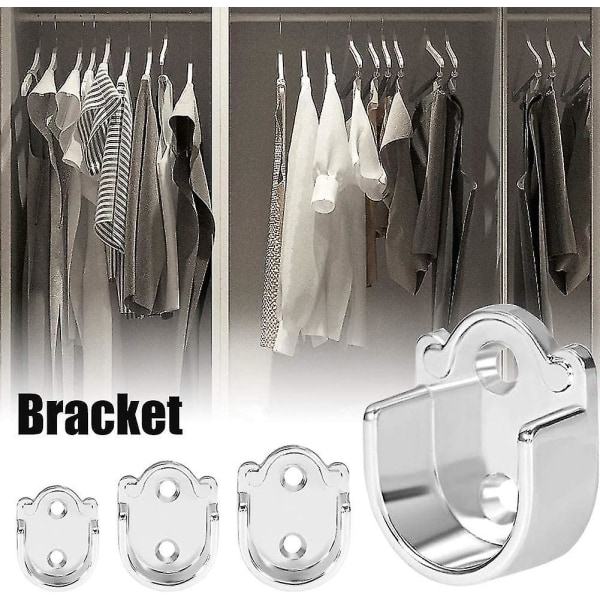 2/4/6 pakke zinklegering flangestangholdere til bruseforhængsstang, skabsstøtte, kraftig bruseforhængsstangholder (19 mm, 2 stk), 19 mm, 2 stk.