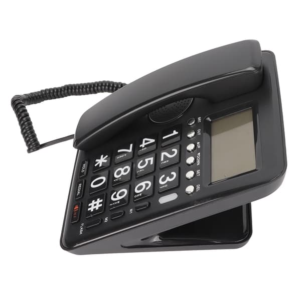 Fuld Håndfri Fastnettelefon Blå Skærm Hjemmekontor Sort