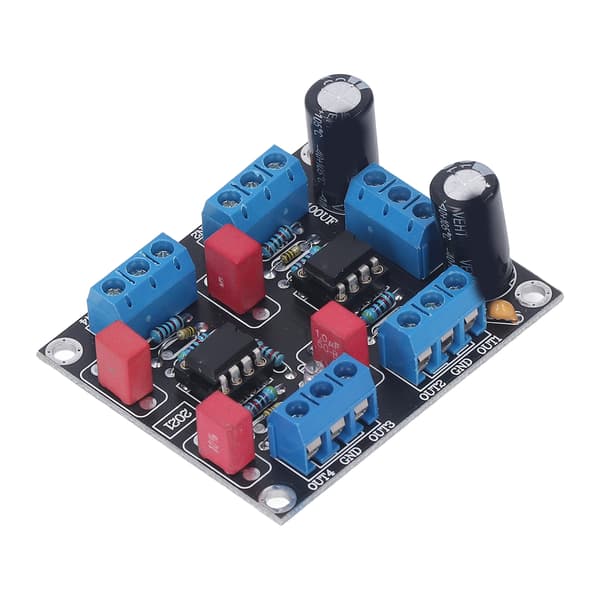 4-kanals NE5532 forforstærkermodul 5W DC 12V-15V Dobbelt strømforsyningschipdriverkort