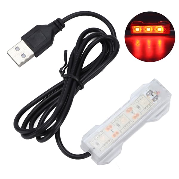 USB-driven akvarium LED-lampa röd plastfiskbehållare för vattenväxter