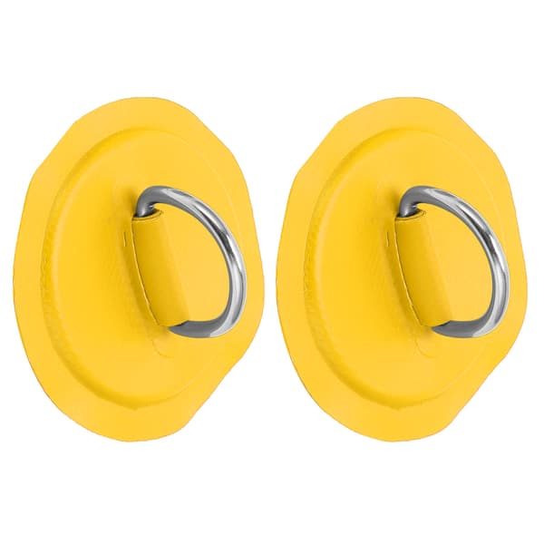 D-ring Pad Patch Uppblåsbar PVC Båt Kajak Kanot Surfbräda Gul Bindningsfäste