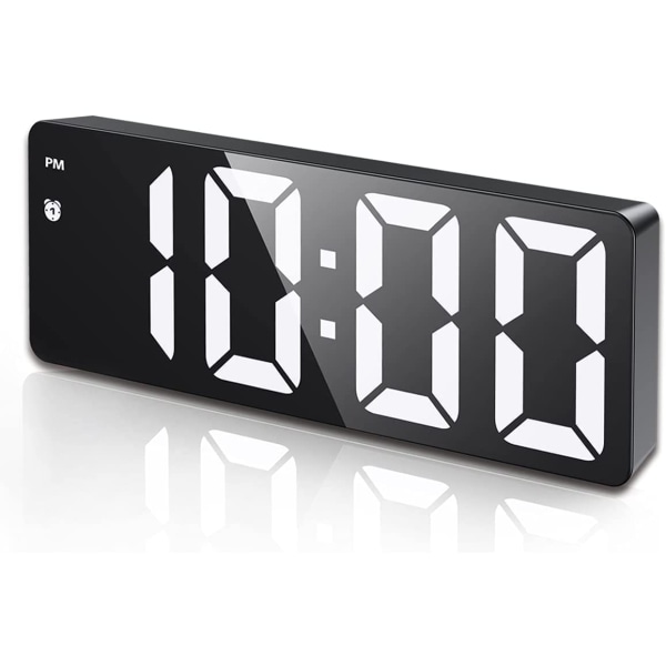 Digital väckarklocka, [uppgraderad version] LED-klocka i sovrummet med temperaturdisplay, justerbar ljusstyrka, röststyrning