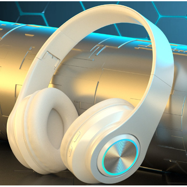 Opplyste Bluetooth-hodetelefoner (hvit)