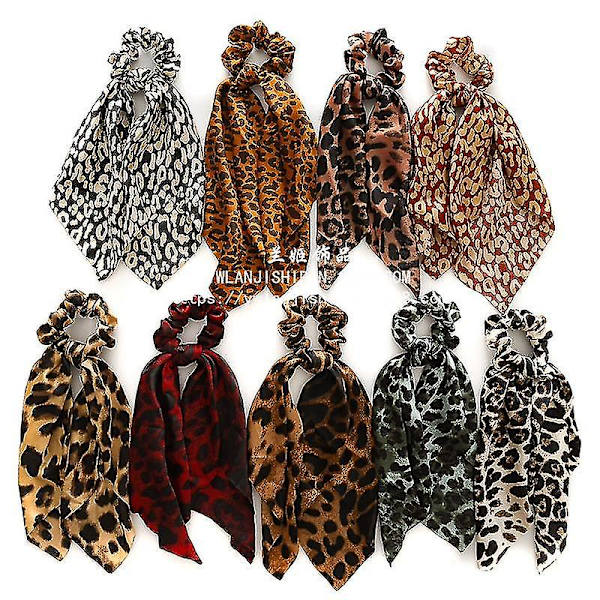Muoti kukkapainoinen Scrunchie Printed hiusnauha Naisten Hiushuivi Rusetit Kumiköydet Ivory