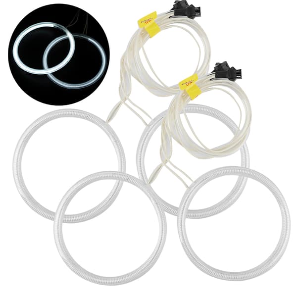 4 stk Hvite Angel Eyes LED Halo Ringe til Bilfrontlys 106mm/4.2in Montering Passer til E46